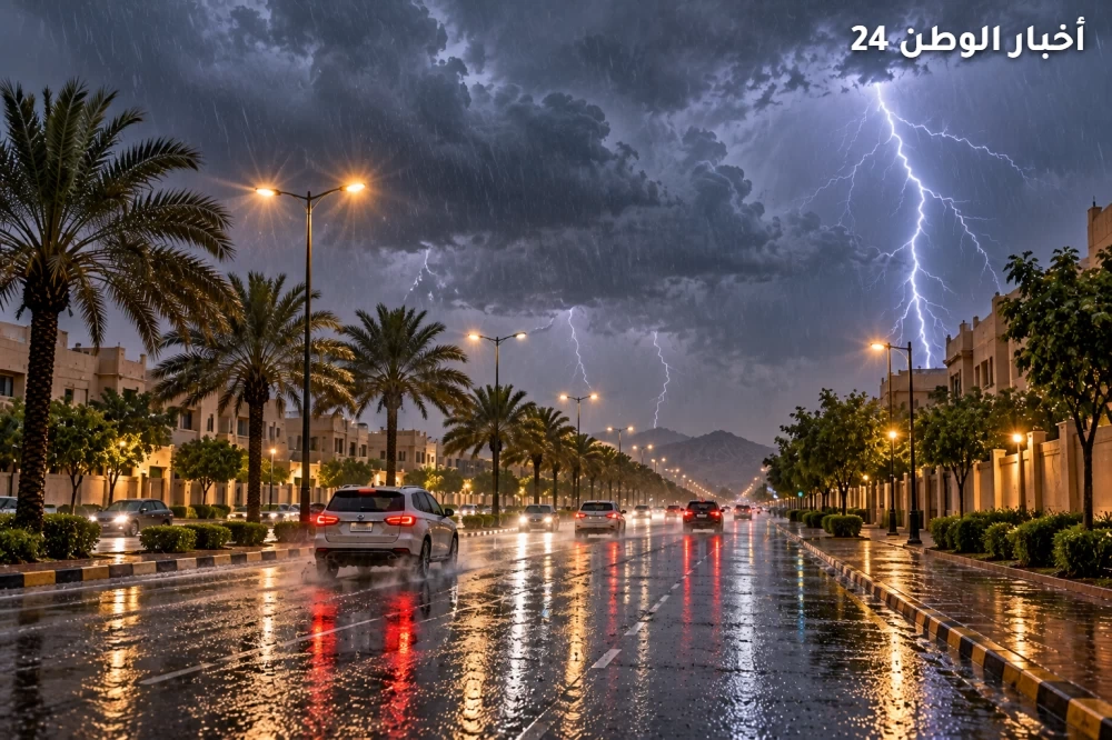 تقرير الأرصاد: أمطار رعدية وسيول محتملة على أجزاء واسعة من المملكة